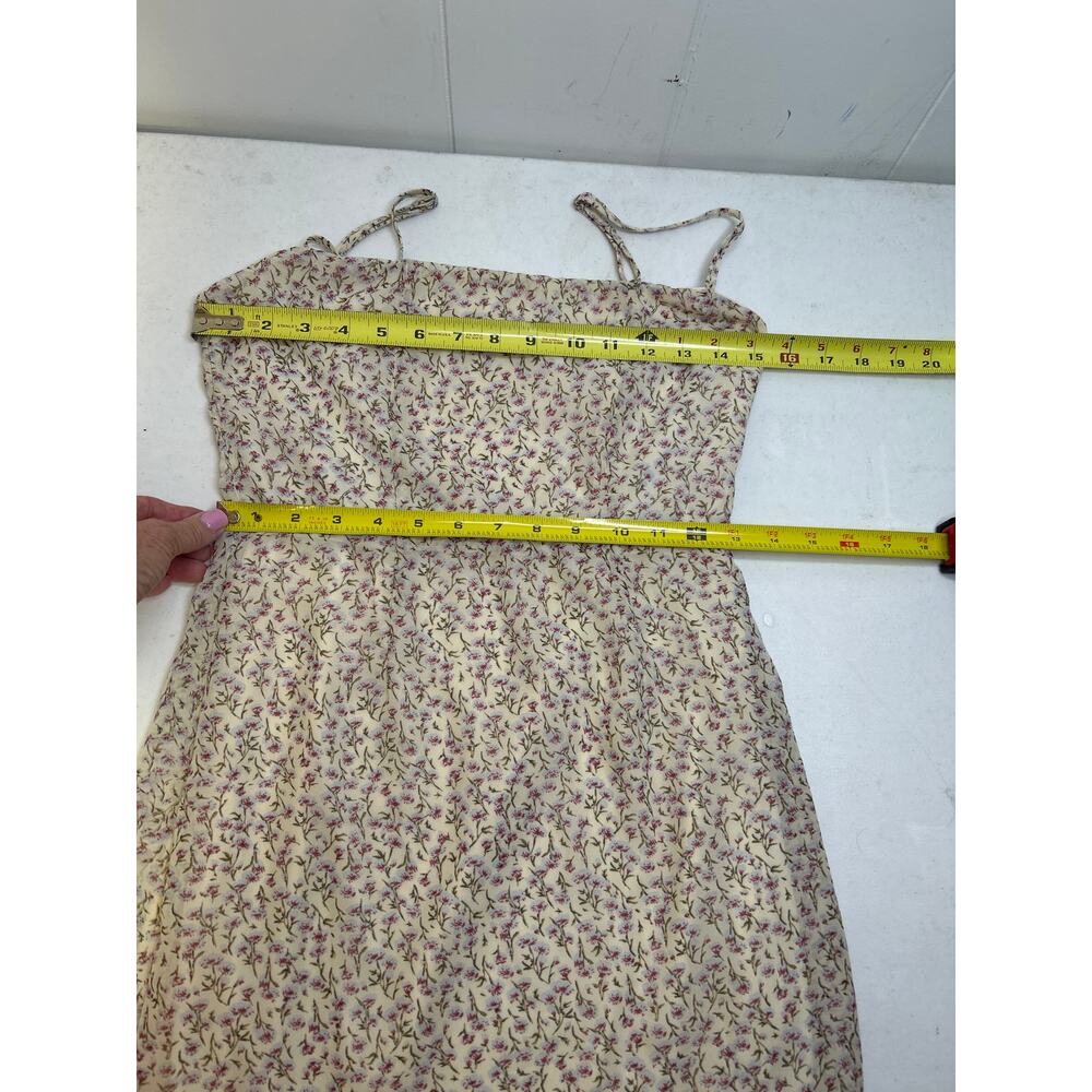 Nasty Gal Seeds Must Floral Square Neck mini dress in size 2. Ivory/Purple - Picture 6 of 7